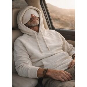 Late Sunday Afternoon Mens Heavy French Terry Pullover Hoodie XL Natural